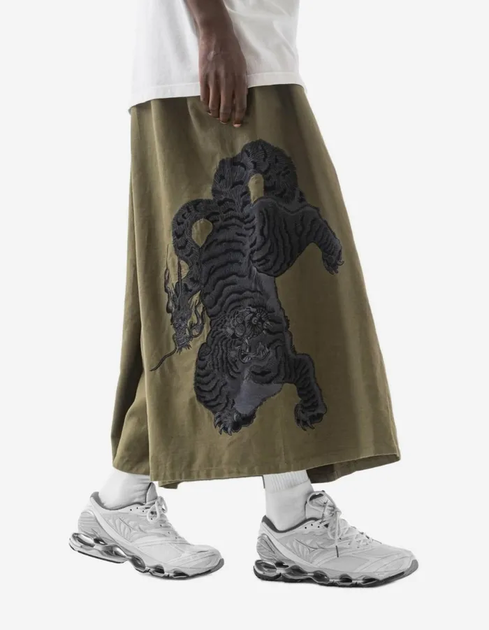 Maharishi Hakama Pants 1104 Nekomata Tiger Iaido Hakama Olive OG107F 8211 Men