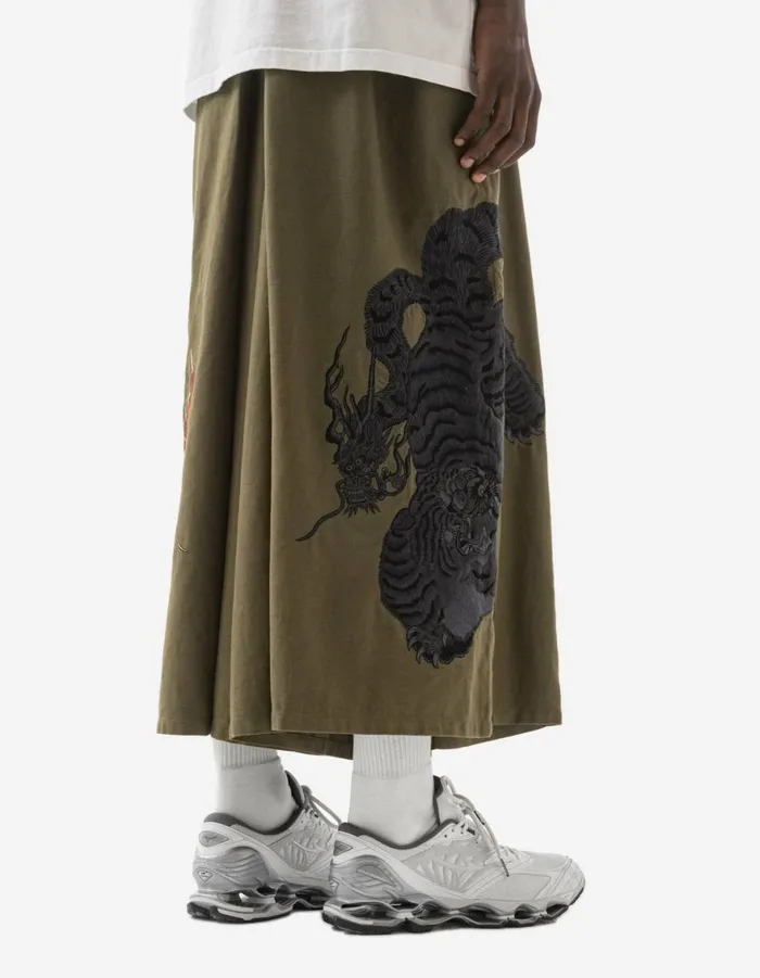 Maharishi Hakama Pants 1104 Nekomata Tiger Iaido Hakama Olive OG107F 8211 Men
