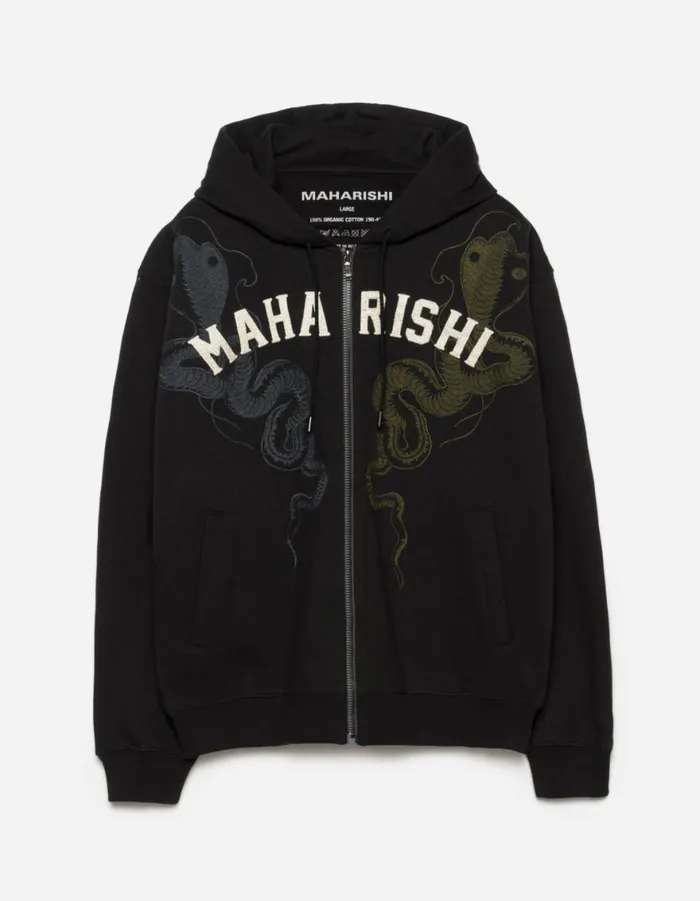 Maharishi Hooded Sweats 6011 Cobra Zipped Hooded Sweat Black 8211 Men