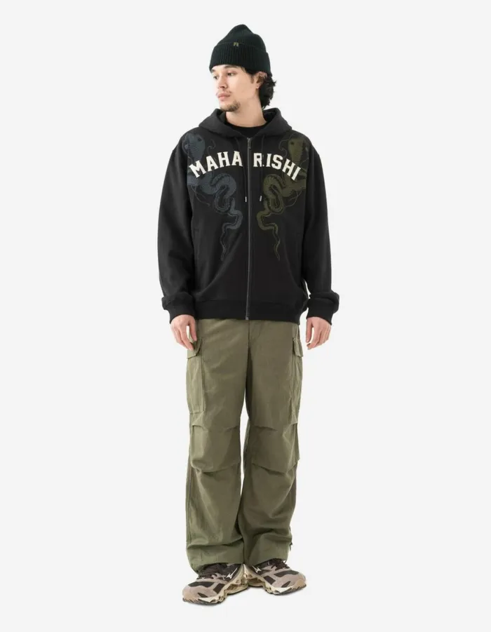 Maharishi Hooded Sweats 6011 Cobra Zipped Hooded Sweat Black 8211 Men