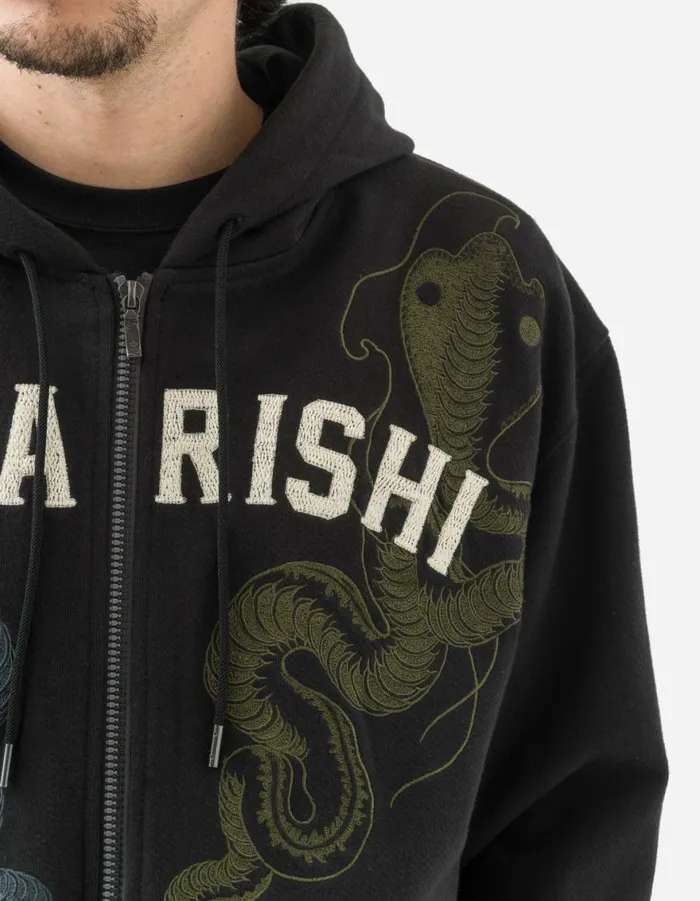 Maharishi Hooded Sweats 6011 Cobra Zipped Hooded Sweat Black 8211 Men