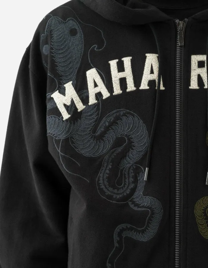 Maharishi Hooded Sweats 6011 Cobra Zipped Hooded Sweat Black 8211 Men