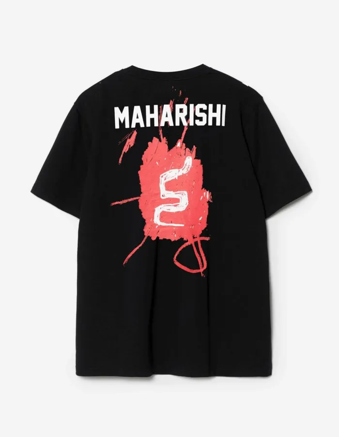 Maharishi Short Sleeve TShirts 1466 Basquiat Year Of The Snake TShirt Black 8211 Men