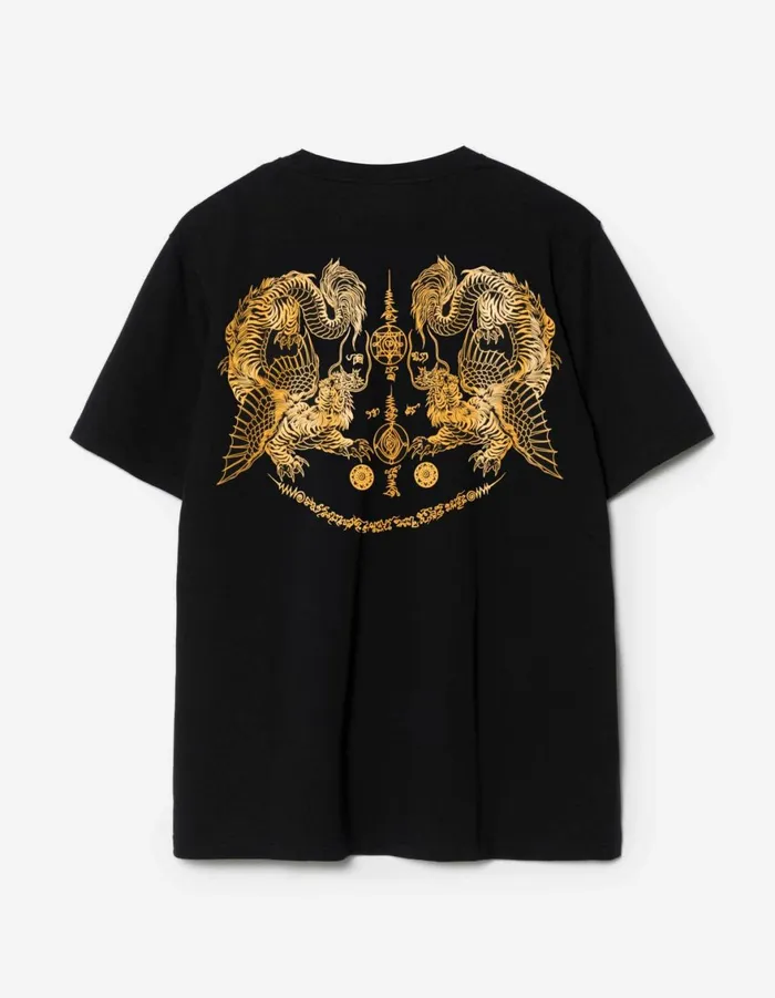 Maharishi Short Sleeve TShirts 1489 Muay Thai Tiger Dragon TShirt Black 8211 Men