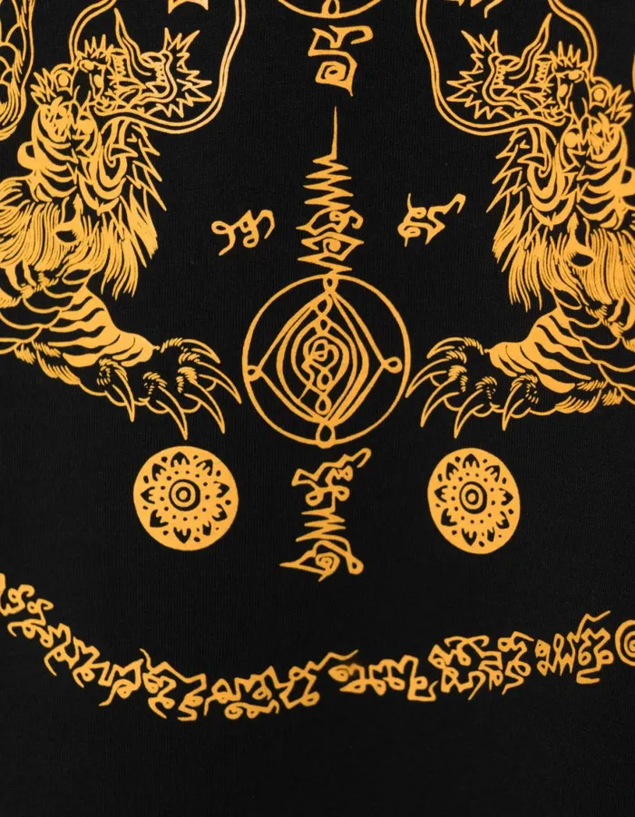 Maharishi Short Sleeve TShirts 1489 Muay Thai Tiger Dragon TShirt Black 8211 Men
