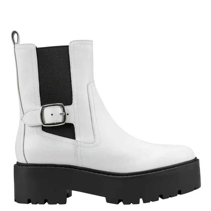 Marc Fisher Booties Women Dacilla Lug Sole Bootie White Leather