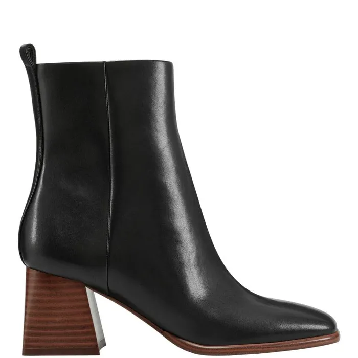 Marc Fisher Booties Women Floria Square Toe Bootie Black Leather