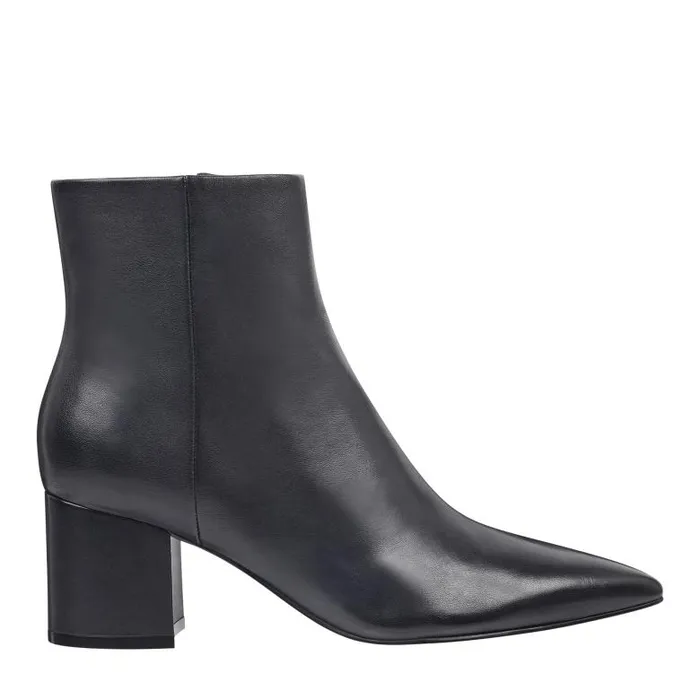 Marc Fisher Booties Women Jarli Pointy Ankle Bootie Black Leather