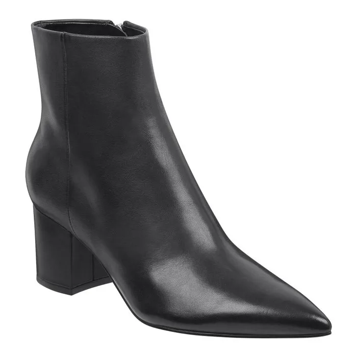 Marc Fisher Booties Women Jarli Pointy Ankle Bootie Black Leather