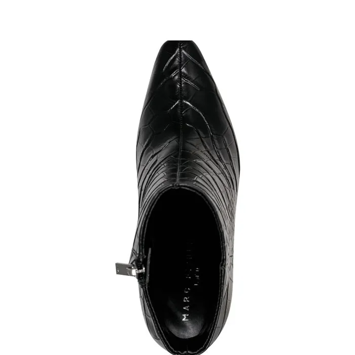 Marc Fisher Booties Women Yanara Heeled Bootie Black Croco Leather