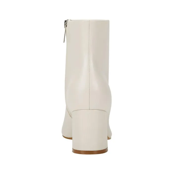 Marc Fisher Boots and Booties Women Jarli Pointy Ankle Bootie Ivory Leather