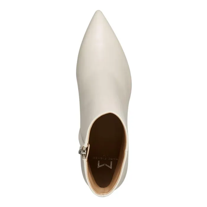 Marc Fisher Boots and Booties Women Jarli Pointy Ankle Bootie Ivory Leather