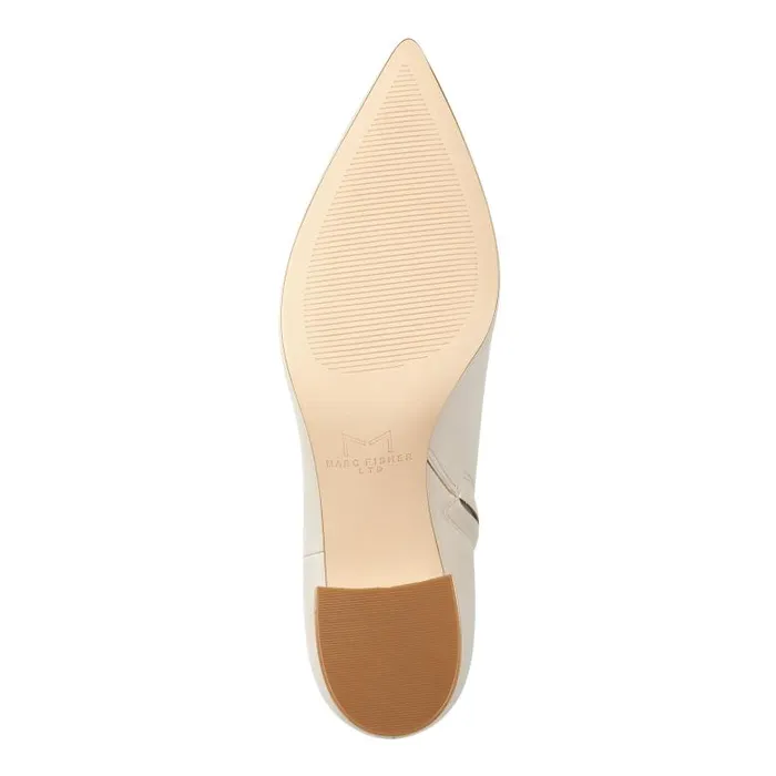 Marc Fisher Boots and Booties Women Jarli Pointy Ankle Bootie Ivory Leather