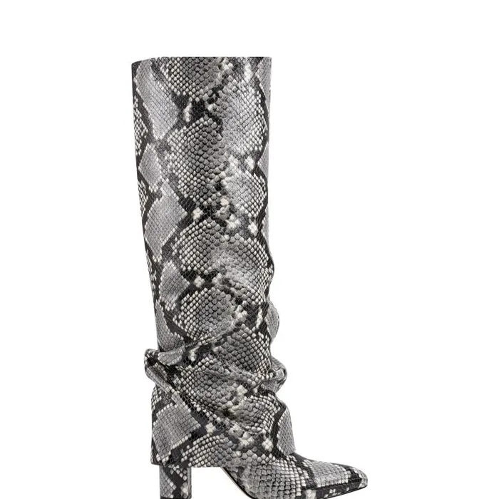 Marc Fisher Boots and Booties Women Lalita Foldover Dress Boot Snake Print
