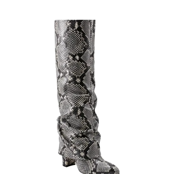 Marc Fisher Boots and Booties Women Lalita Foldover Dress Boot Snake Print