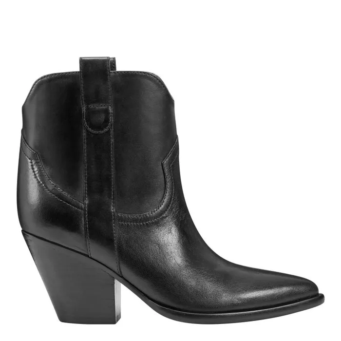 Marc Fisher Boots and Booties Women Marlie Western Bootie Black Leather