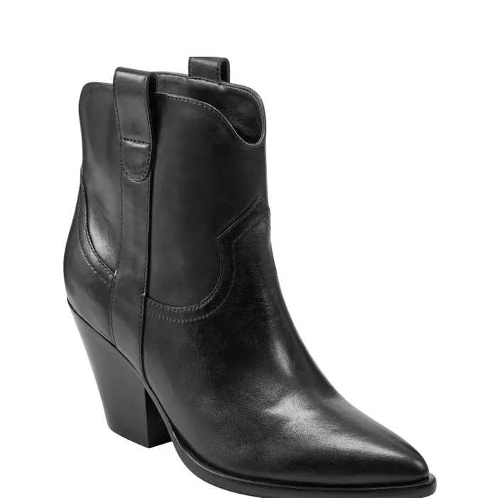 Marc Fisher Boots and Booties Women Marlie Western Bootie Black Leather