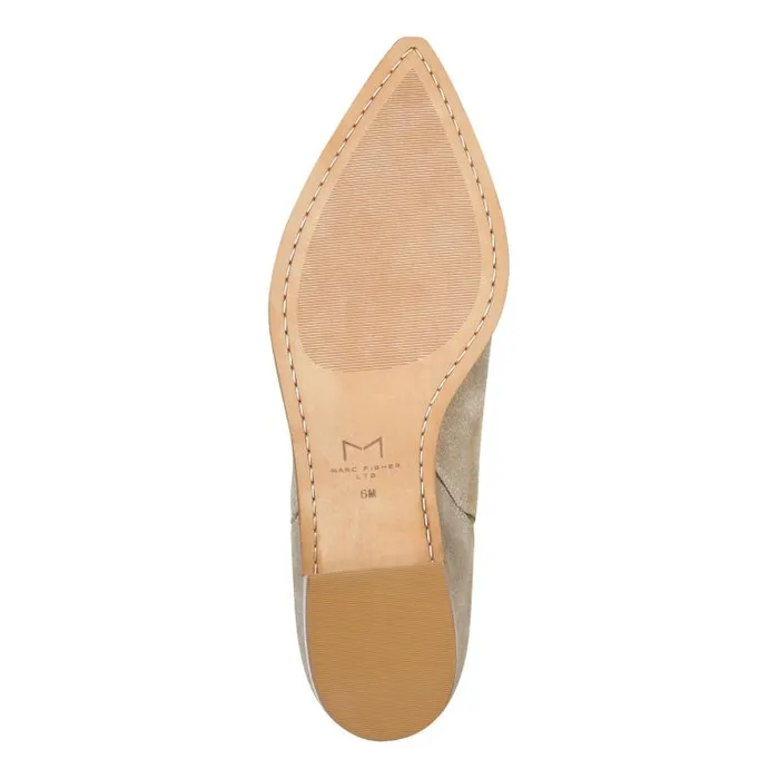 Marc Fisher Casual Boots Women Yale Pointy Toe Chelsea Bootie Taupe Suede