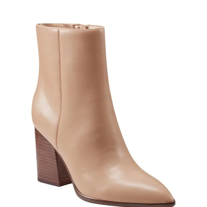 Marc Fisher Dress Boots Women Melysa Dress Bootie Light Natural Leather