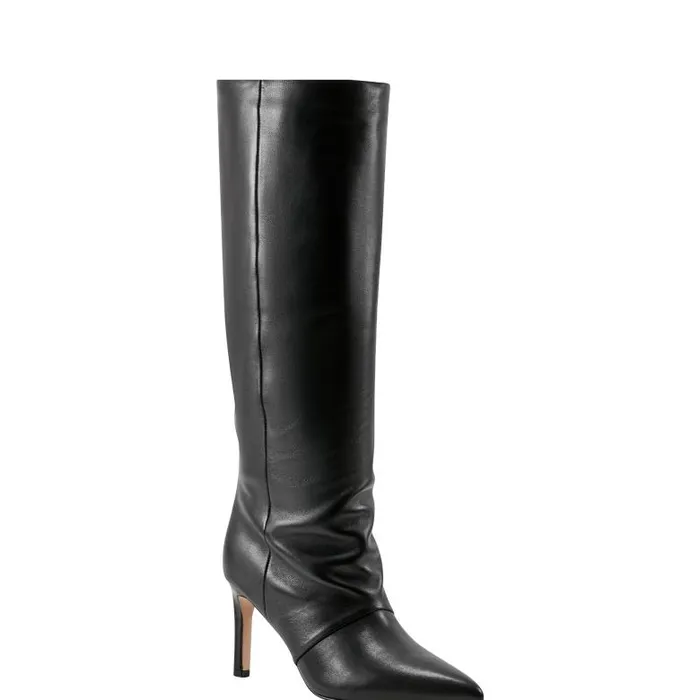 Marc Fisher Dress Boots Women Narysa Dress Boot Black Leather
