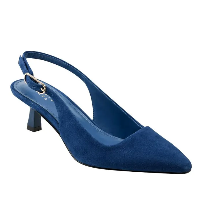 Marc Fisher Heels and Pumps Women Kory Slingback Pump Dark Blue Suede