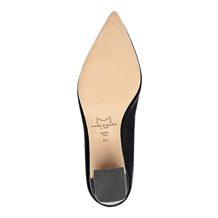 Marc Fisher Heels and Pumps Women Zala Block Heel Pointy Toe Pump Black Leather