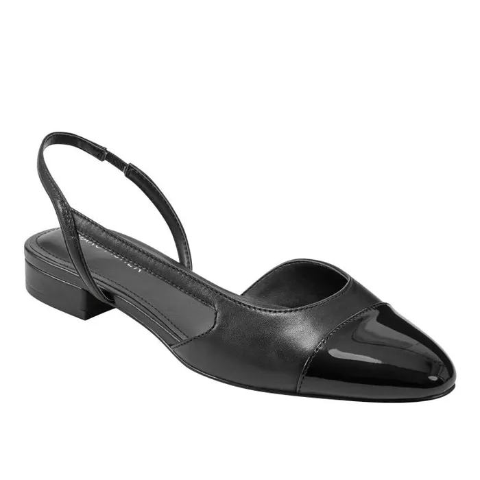 Marc Fisher Loafers and Flats Women Dela Closed Toe Slingback Dress Flat Black
