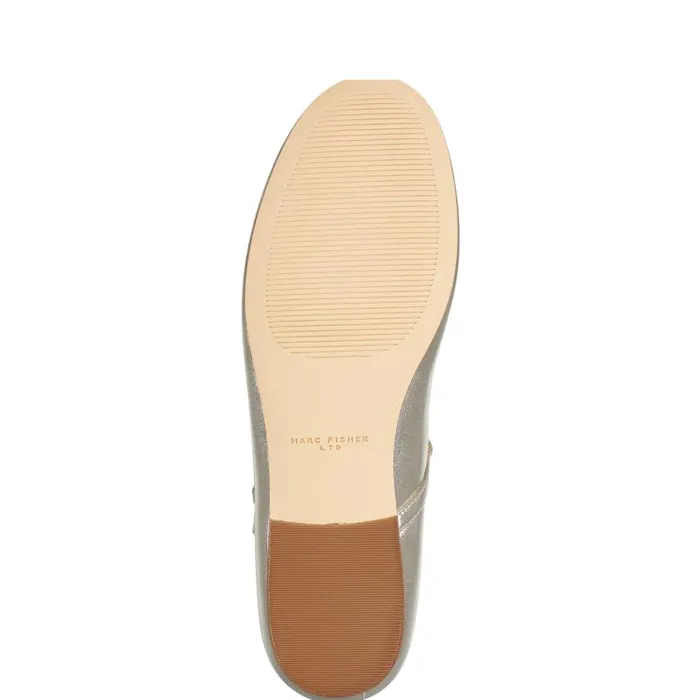 Marc Fisher Loafers and Flats Women Espina Ballet Flat Platino Leather