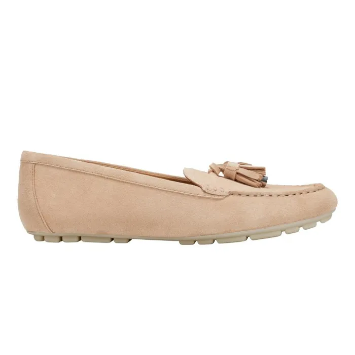 Marc Fisher Loafers and Flats Women Layney Casual Tassle Loafer Natural Suede