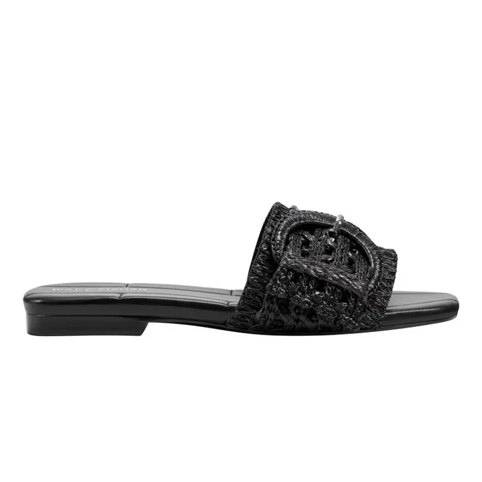 Marc Fisher Mules and Slides Women Loree Flat Slide Sandal Black