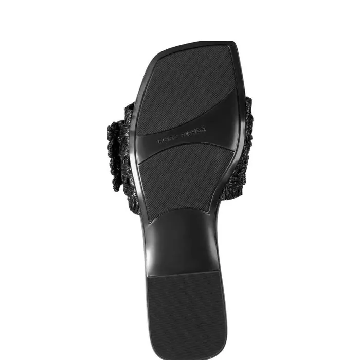 Marc Fisher Mules and Slides Women Loree Flat Slide Sandal Black