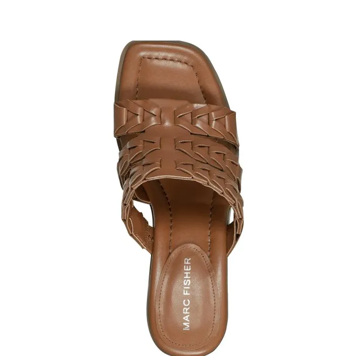 Marc Fisher Mules and Slides Women Melita Block Heel Sandal Medium Natural