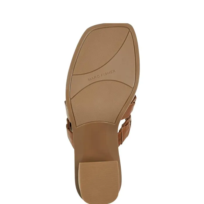 Marc Fisher Mules and Slides Women Melita Block Heel Sandal Medium Natural