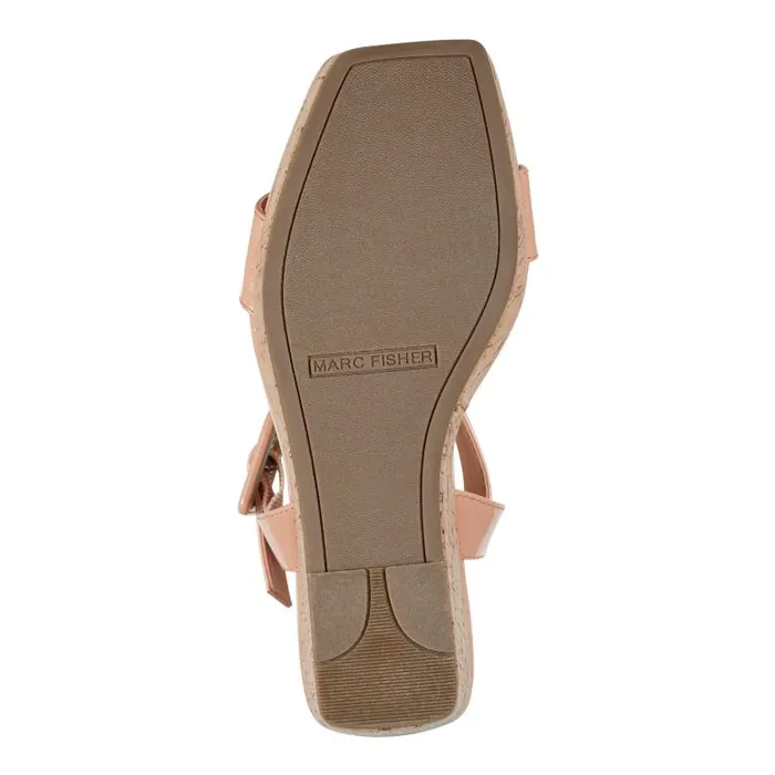 Marc Fisher Sandals Women Lukey Wedge Sandal Orange Patent