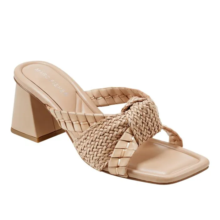 Marc Fisher Sandals Women Macki Block Heel Sandal Light Natural