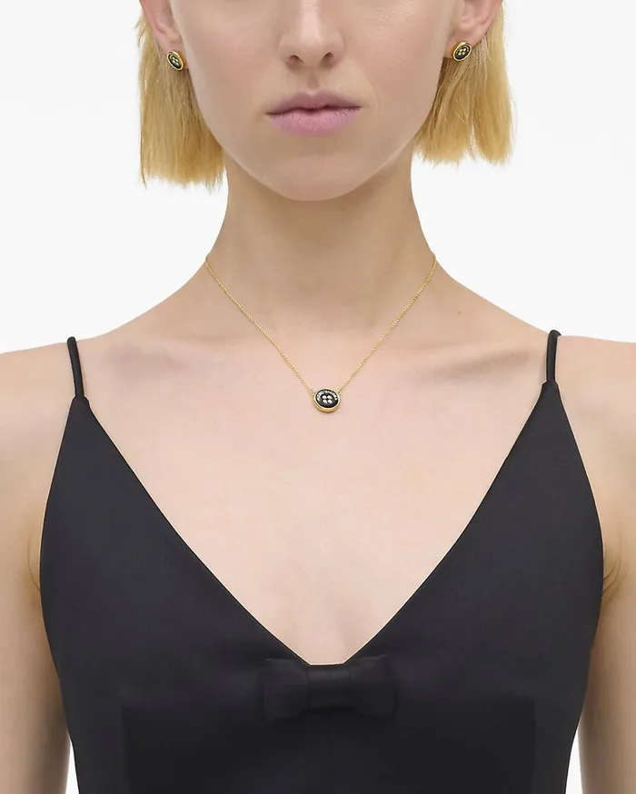 Marc Jacobs Necklaces The Button Pendant Necklace Goldblack 8211 Women