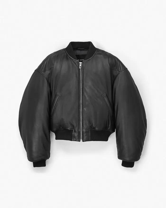 Marc Jacobs Outerwear Puffy Leather Bomber Black 8211 Women