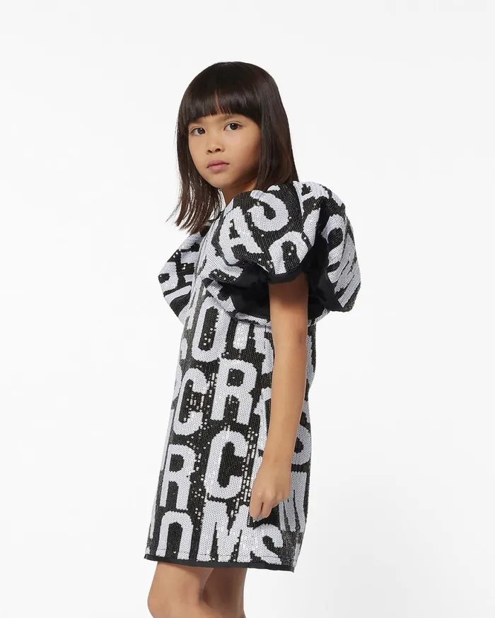 Marc Jacobs The Jumbled Logo Sequin Dress Blackwhite 8211 Kids