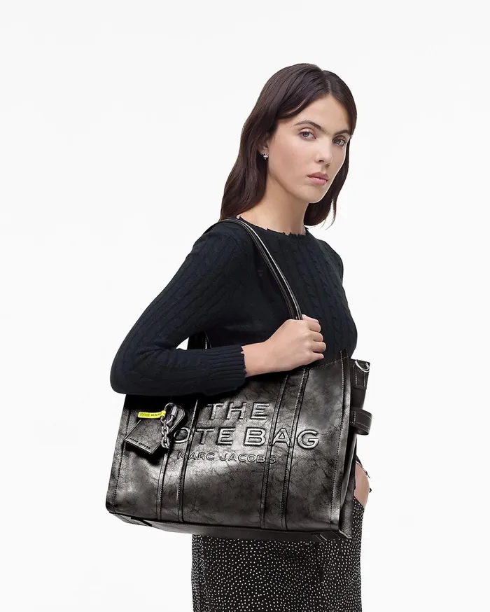 Marc Jacobs The Tote Bag The Metallic Distressed Large Tote Bag Dark Grey 8211 Women