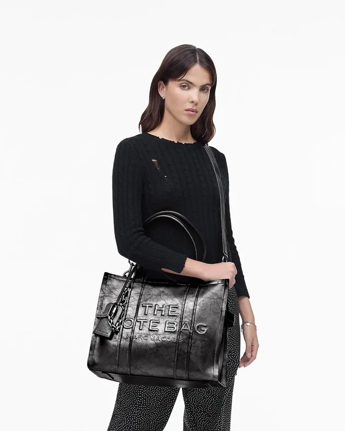 Marc Jacobs The Tote Bag The Metallic Distressed Large Tote Bag Dark Grey 8211 Women