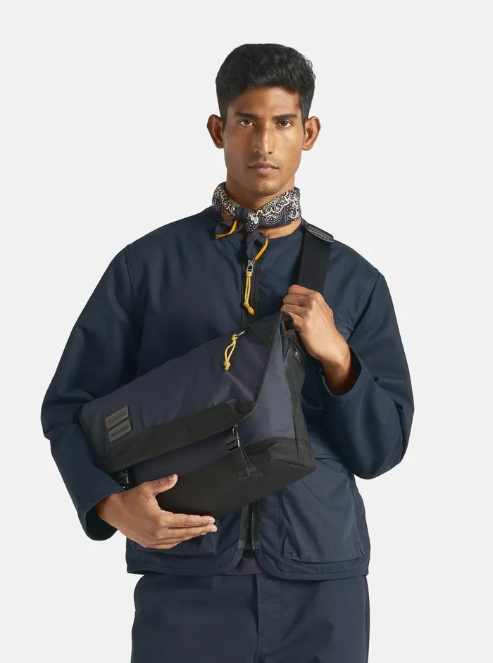 Masterpiece X Courier Bag In Navy Recycled Tech Canva Men Universal Works Bags