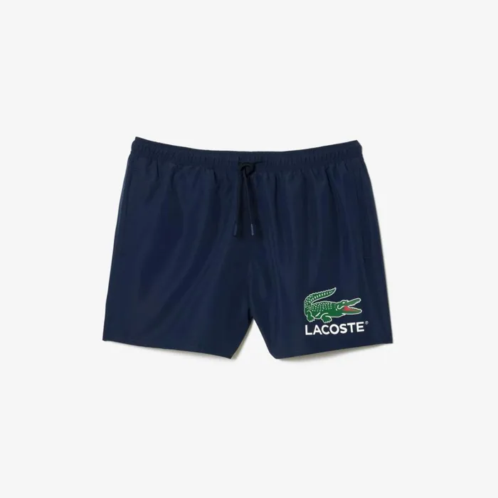 Matching Sets Men Lacoste Men039s Croc Print Swim Trunks Navy Blue 166
