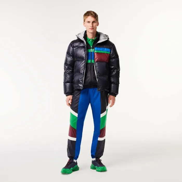Matching Sets Men Lacoste Men039s Mixed Material Colorblock Sweatpants Navy Blue White Kg2