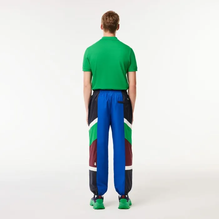 Matching Sets Men Lacoste Men039s Mixed Material Colorblock Sweatpants Navy Blue White Kg2