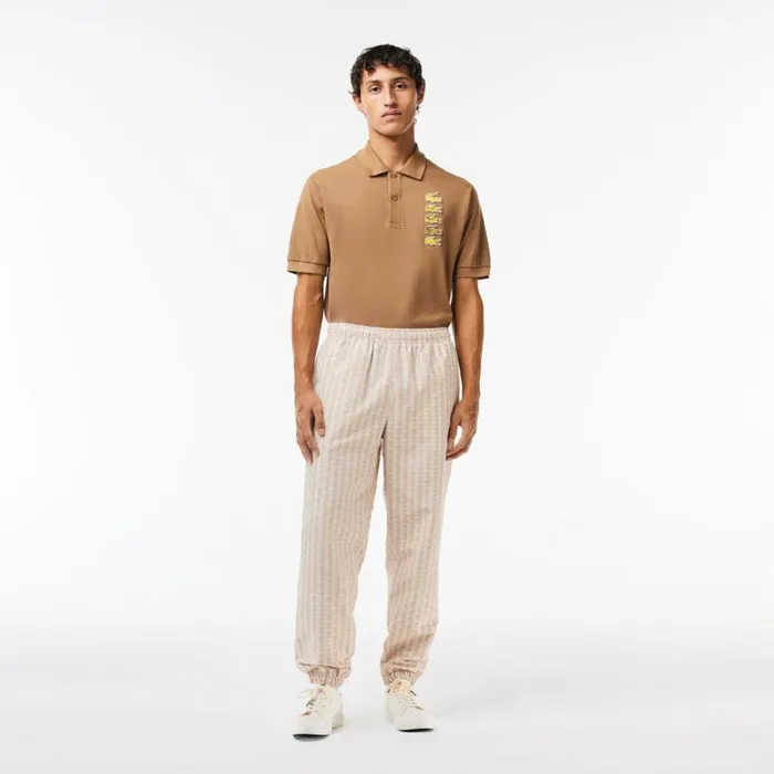 Matching Sets Men Lacoste Men039s Monogram Print Sweatpants Beige White Kxi
