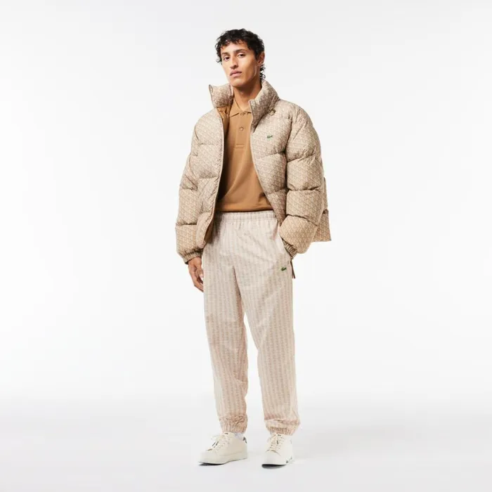 Matching Sets Men Lacoste Men039s Monogram Print Sweatpants Beige White Kxi