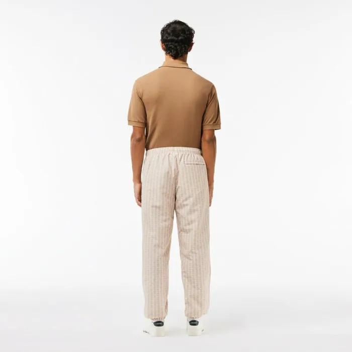 Matching Sets Men Lacoste Men039s Monogram Print Sweatpants Beige White Kxi