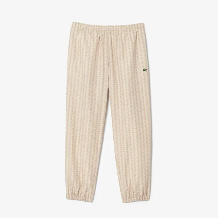 Matching Sets Men Lacoste Men039s Monogram Print Sweatpants Beige White Kxi