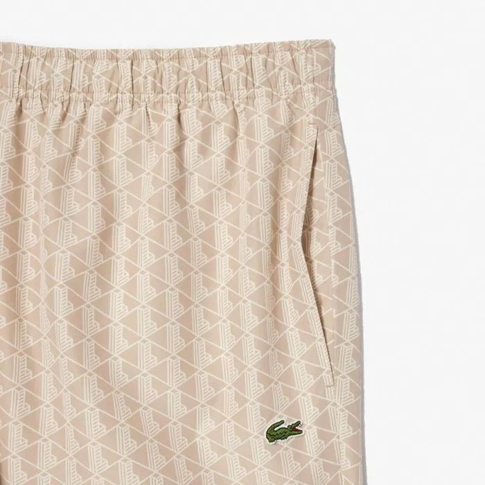 Matching Sets Men Lacoste Men039s Monogram Print Sweatpants Beige White Kxi