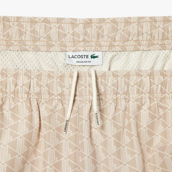 Matching Sets Men Lacoste Men039s Monogram Print Sweatpants Beige White Kxi